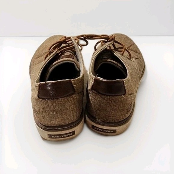 Skechers Relaxed Fit Memory Foam Brown Canvas‎ Oxford Casual Shoes Size 11 - Picture 3 of 9
